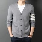 Neuf veste cardigan tricoté mode hiver pour hommes cardigan manteaux décontractés coréens