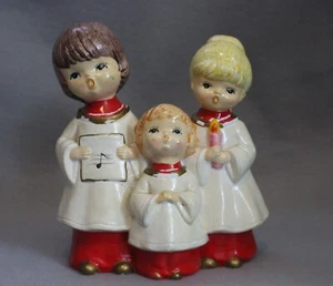 Caroler Trio Candle Holder Christmas Holiday Porcelain 50s 60s Star Japan VTG - Imagen 1 de 24