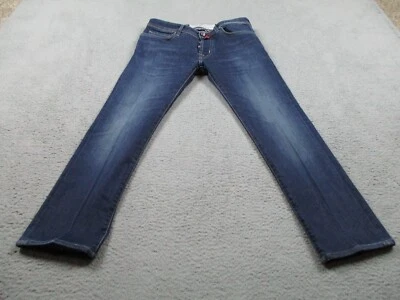 Pantalón de mezclilla Jacob Cohen para hombre 32 azul elástico botón ribete mosca 688 32x28 Foto 1 de 4