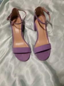 A New Day Michaela Lilac Soft Microfiber Suede Block Heel Sandal Size 6 - Picture 1 of 6