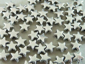 Metallperlen Stern, Zwischenperlen Sternperlen, silber 5mm / 8mm, 2489 - Bild 1 von 8