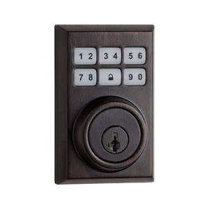 Kwikset 909CNT Contempory Electronic Deadbolt in Venetian Bronze - Picture 1 of 1