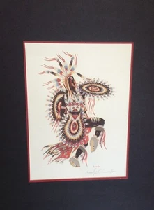 Woody Crumbo "Bailarín Cuervo" Artista Firmado Serigrafía-De Colección - Imagen 1 de 9