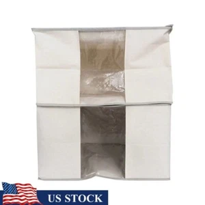 Paquete de 2 bolsas de almacenamiento de lona impermeables organizadores de armario con ventana frontal transparente EE. UU. - Imagen 1 de 6