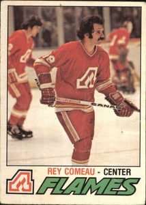1977-78 O-Pee-Chee Atlanta Flames Hockey Card #346 Rey Comeau - GOOD