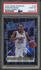 Desmond Bane 2020 Donruss Black Laser 1/1 Rookie #240 PSA 10