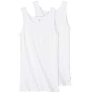 Ceceba Plus Size Fine Rib Untershirt 2 Pack White - Picture 1 of 1