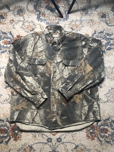 Duxbak Shirt Mens Large Camouflage Mossy Forest Duck Hunting Camping Button Up - Picture 1 of 9