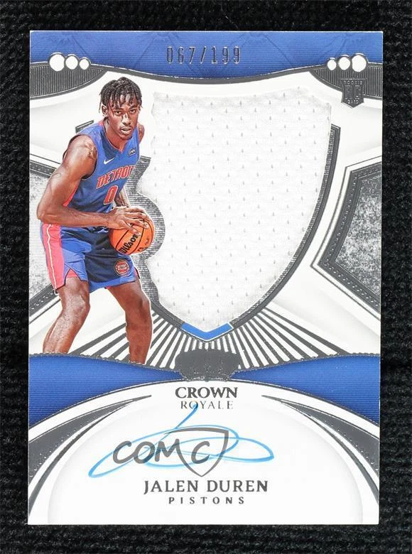 2022-23 Panini Crown Royale Silhouettes 67/199 Jalen Duren Rookie Patch Auto RC