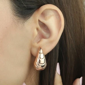 Solid Silver 925 Sterling Perfect Cut Shiny Elegant Raindrop Earrings - Picture 1 of 5