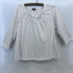 Aria Women's 2  Pc PJ Set Button Up Top  3/4 Length Sleeve  Pink Gray Sz Small - Picture 1 of 14