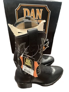 Dan Post Children's Shane Black Leather Western Boots DPC2001 - Size 13.5 - NEW - Picture 1 of 5
