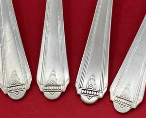 BARBARA  / GLAMOUR 1931 4 round cream soup SPOONS Tudor Plate Oneida community - Picture 1 of 8