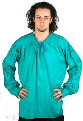 Disfraz de Poeta Renacimiento Pirata Medieval Disfraz Barbaneja Camisa C1009 Foto 1 de 2