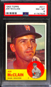 1963 TOPPS #311 JOE MCCLAIN PSA 8 41767926