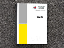Wacker Neuson Excavator 50Z32 Operator Owner Maintenance Manual