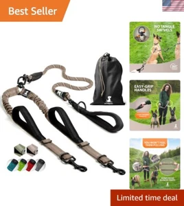 Dual Dog Leash with Bungee & Padded Handles - Perfect for Medium to Large Breeds - Picture 1 of 8