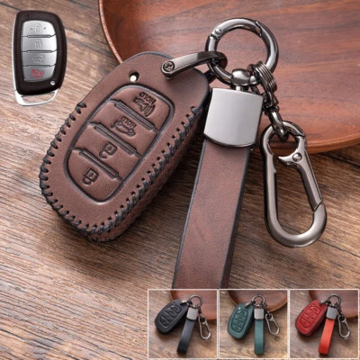 Funda protectora de cuero genuino para llavero de coche para Hyundai Tucson Ioniq Elantra ix35 Foto 1 de 4