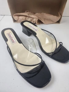 Talbots Women's Size 10B Green Brazilian Leather Raised Heel Open Back Sandals - Picture 1 of 3