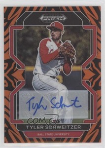 2022 Panini Prizm Draft Picks Tiger Stripe /25 Tyler Schweitzer #PDP161 Auto