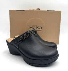 Halsa CHLOE Women's NEW Dress Slip On Shoe Black Leather US Size 6 Medium - Picture 1 of 11