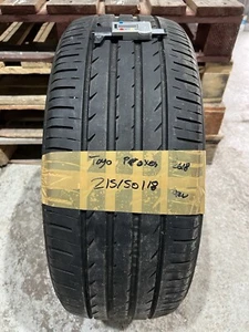 215/50/18 Toyo Proxi 92V 5.11mm Tread PART WORN TYRE - Dot 26/18 - Picture 1 of 5