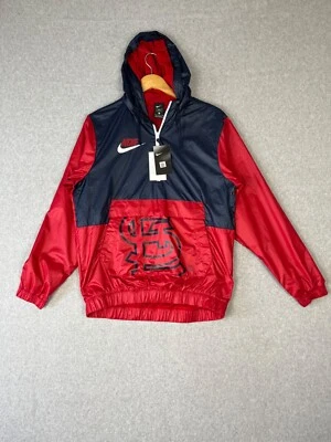 St Louis Cardinals Jacket Adult S Red Anarak Quater Zip Hooded Nike Windbreaker - Image 1 of 4