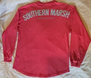 Southern Marsh Authentic Southern Class Embroidered PinkTwo Sided T-Shirt Size S - Picture 1 of 5