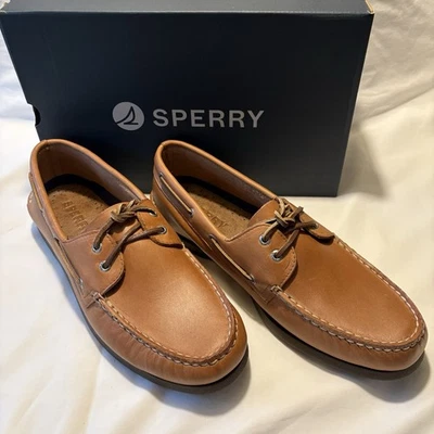 Sperry Top Sider Loafer Mens Original Boat Shoes Leather Royal Brown Sz.14 M NEW - Image 1 of 4