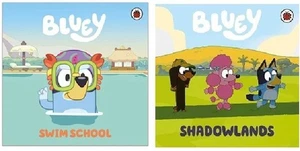 NEW SEALED x 2 BLUEY  paperback books SWIM SCHOOL SHADOWLANDS - Picture 1 of 1