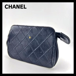 CHANEL Cocomark Matelasse Bicolore Lambskin Pouch #PGGALN - Picture 1 of 9