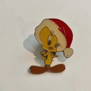 Piolín Pie Navidad Papá Noel Sombrero Esmalte Insignias Amarillo Pájaro Navidad - Imagen 1 de 6