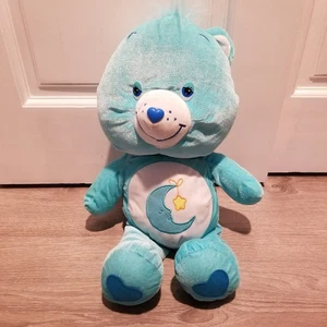Vintage 2003 Care Bear Bedtime Bear Big 18" Plush Blue Moon Logo - Picture 1 of 6