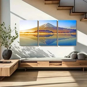 3pcs Natural Snow Mountain Lake Modern Wall Art Canvas Framed 50x70cm - Foto 1 di 3