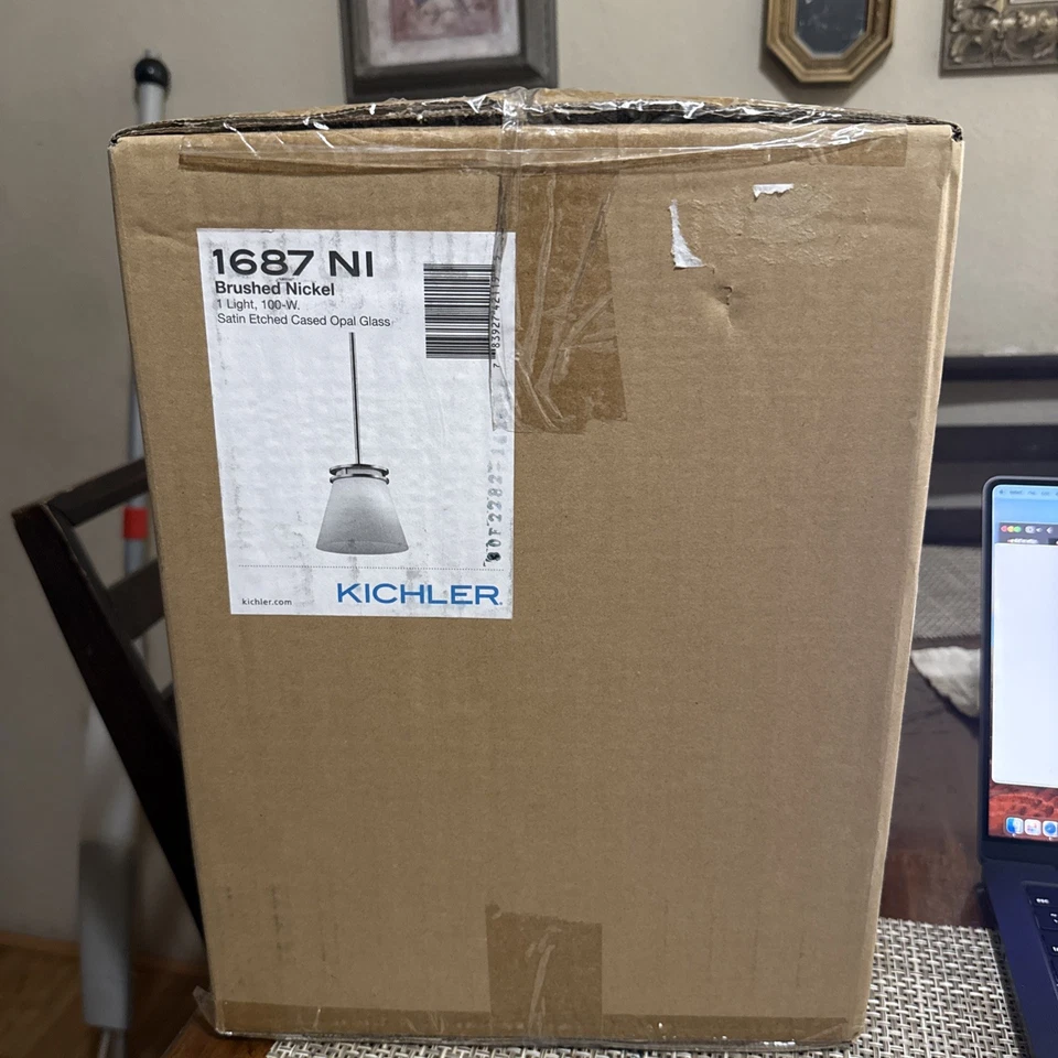 Colgante Kichler 1687NI Hendrik 1 luz en níquel cepillado Foto 1 de 1