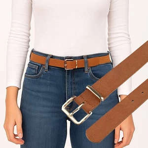 Casual Suede Leather Belt Pin buckle Waistband Business Waist Belt For Women - Picture 1 of 9