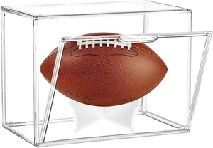 Football Display Case, Acrylic Football Storage Box Full Size Assemblabl - Picture 1 of 7