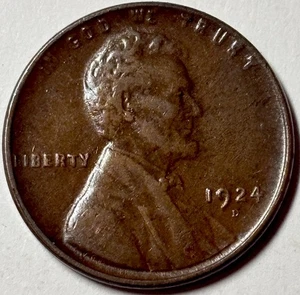 1924-d LINCOLN CENT San Francisco Mint XF+ KEY DATE Totally Original!!! - Bild 1 von 2