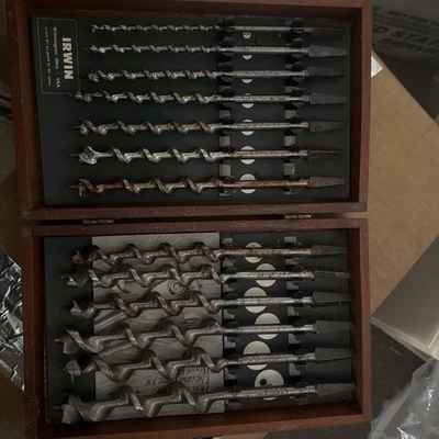 Vintage Irwin Auger Bit Set - 13-Piece - Original Wooden Box - Made in USA - Image 1 of 3