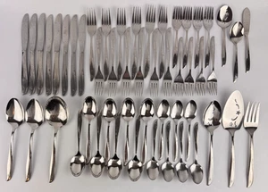 Oneida Community Twin Star Stainless Flatware 52 Pcs Spoons Forks Serving Pcs - Picture 1 of 17