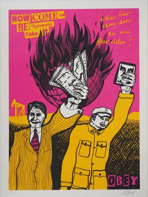 Shepard Fairey (Obey) : Be Reasonable - Lithografie Originell Unterzeichnet - Bild 1 von 4