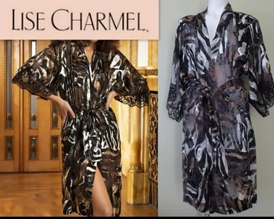 NUEVO CON ETIQUETAS BATA LISE CHARMEL Borde de Encaje Glamour Alta Costura Negro Mezcla de Seda Transparente Talla M Foto 1 de 4