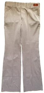 Groovy 70's Disco Pants Men's 38w Never Hemmed New w Tags Brown Check Disco Golf - Picture 1 of 16