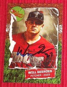 2023 Fort Wayne TinCaps Update Will Geerdes San Diego Padres AUTOGRAPH 