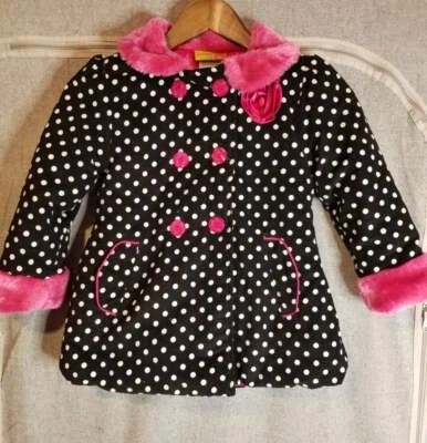 Abrigo de lunares Penelope Mack negro blanco rosa talla 6 para niñas  Foto 1 de 4