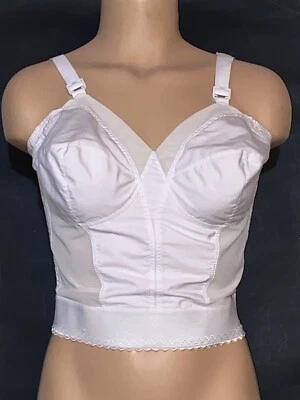 Sears 48644 Vintage Perma Prest 40 B White BULLET BRA PINUP BUSTIER Top - Image 1 of 4