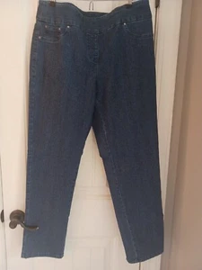 Ruby Road New Women’s Jeans Size 12 Blue Denim Elastic Waist Pants - Picture 1 of 5