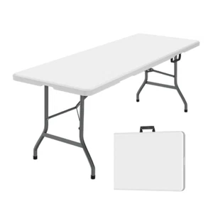 Heavy Duty 6ft Folding Trestle Table Indoor & Outdoor for Camping Picnic Party - Picture 1 of 5