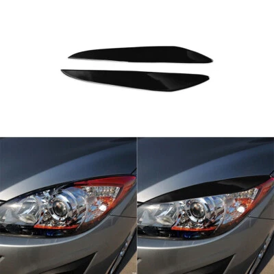 High Quality Headlight Eyelid Eyebrow Piano Black Molding Trim For Mazda 3 10-13 - Image 1 of 4