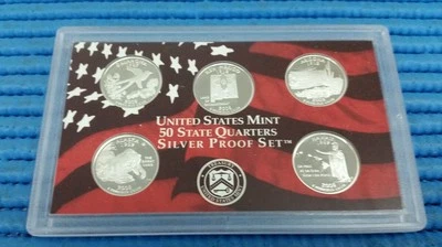 2008 S United States Mint 50 States Quarters Silver Proof Coin Set - Image 1 of 2